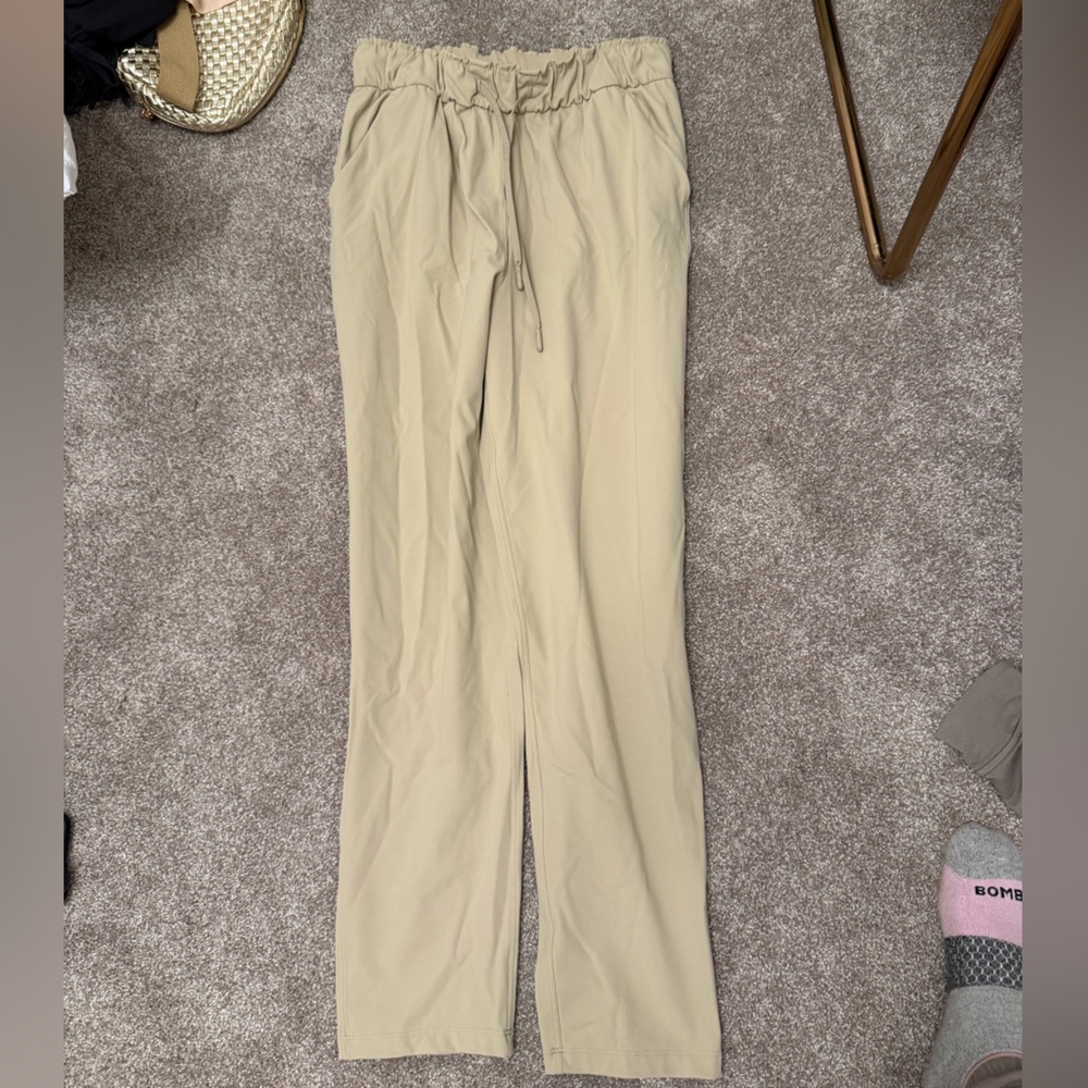 lululemon athletica Beige Drawstring Wide-Leg Pants